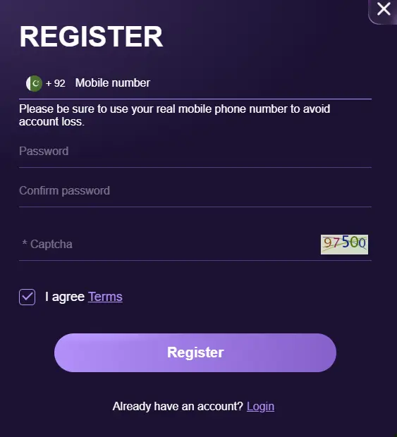 pkrspin game register image