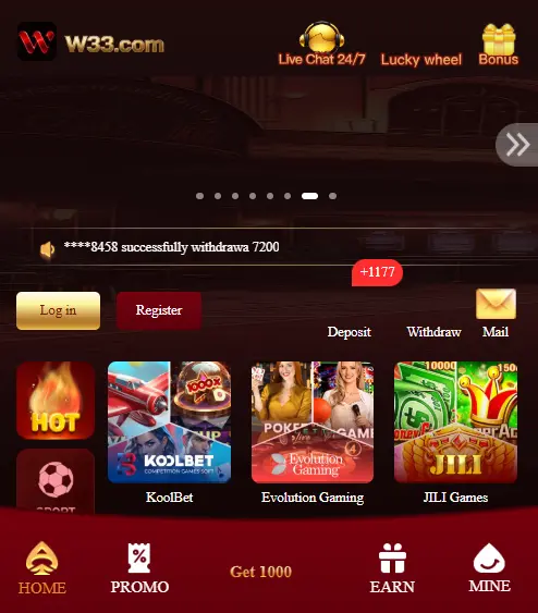 w33 game official dashboard 