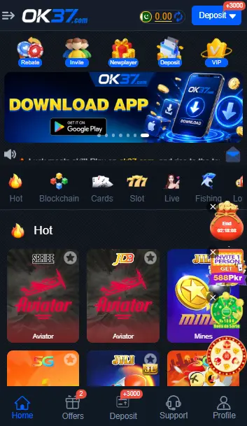 ok37 game app dashboard interface