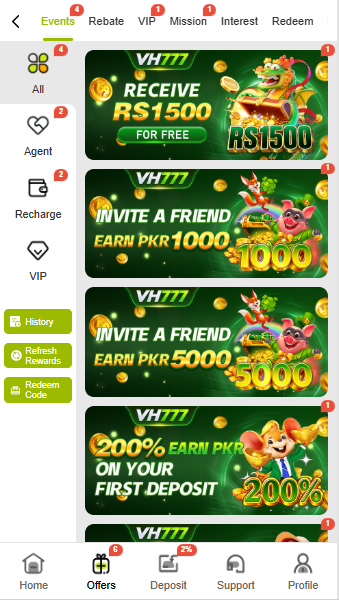 Vh777 game app rewards and promotions