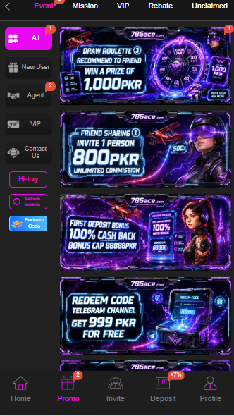 786ace game promotions and rewards