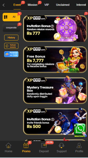 Xp777 game promtions and rewards